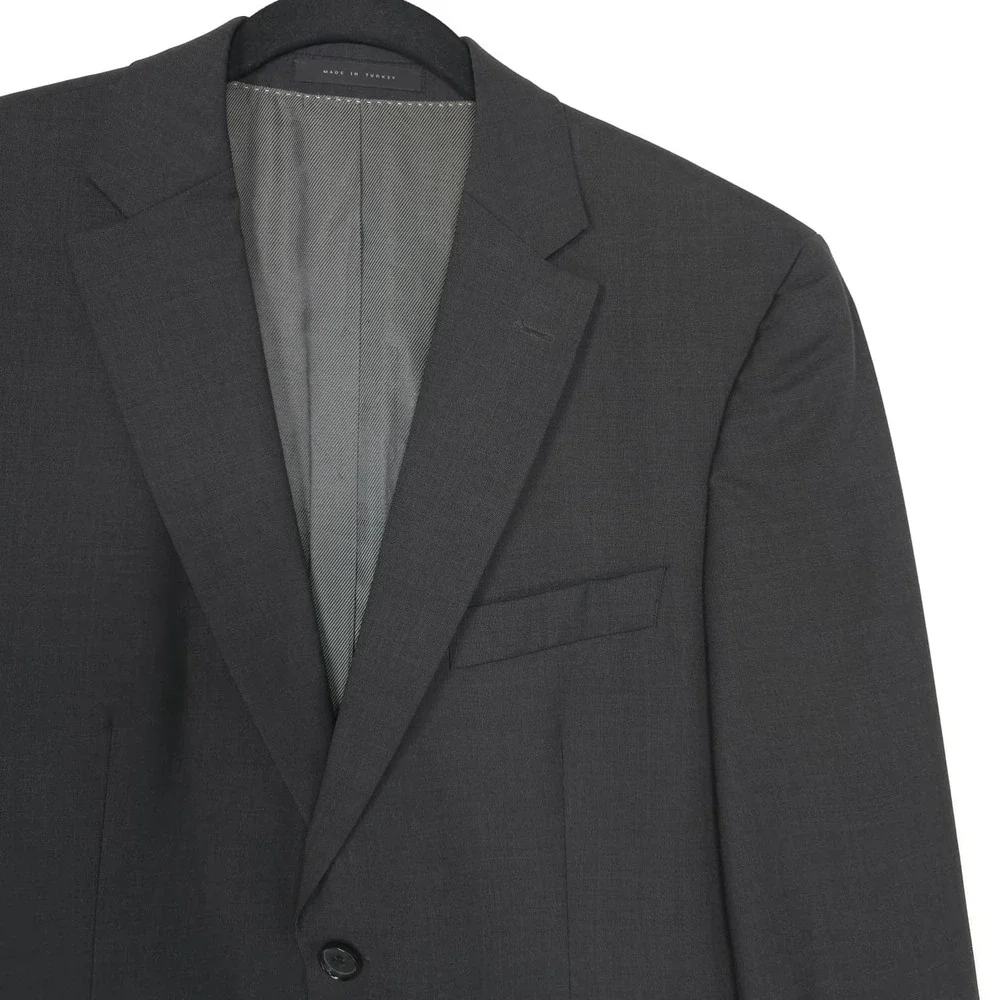 HUGO BOSS Mens Sport Coat Blazer 38S 100% Virgin Wool Business Charcoal Gray